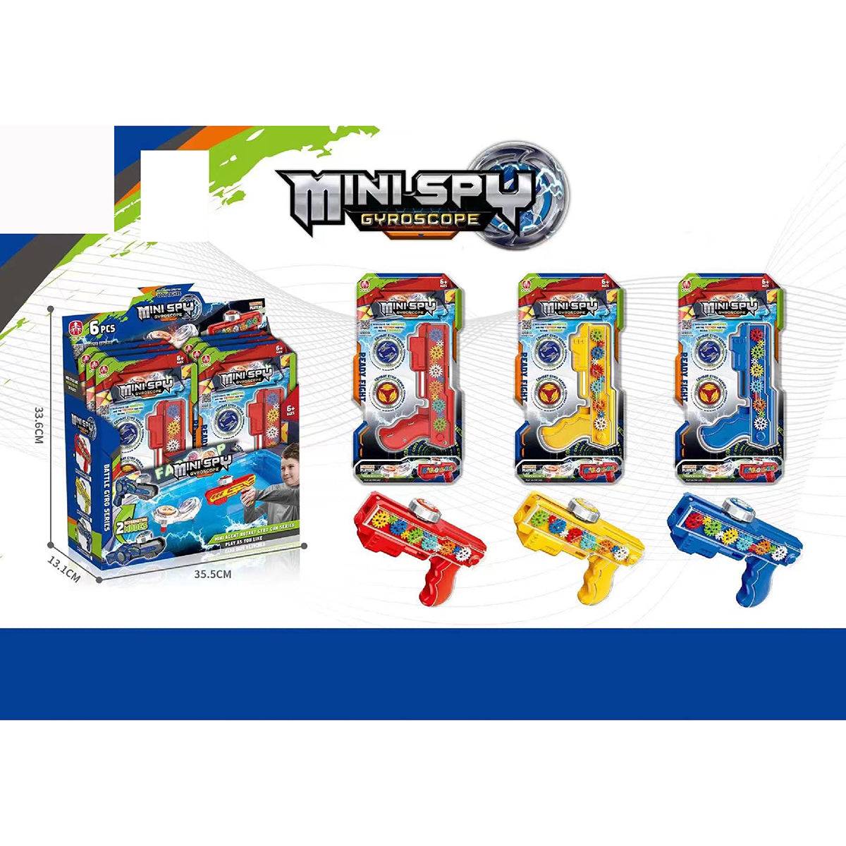 FUNTOP Kids Battle Spinning Top Toy(Random Color) with launcher in red, yellow, and blue, displayed in retail packaging for Toys & Games category.